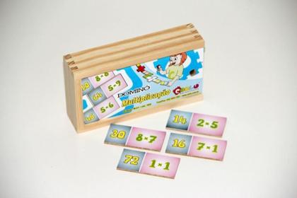 Imagem de Jogo Dominó Multiplicação 28 Peças em MDF 1028 - Carlu - Carlu