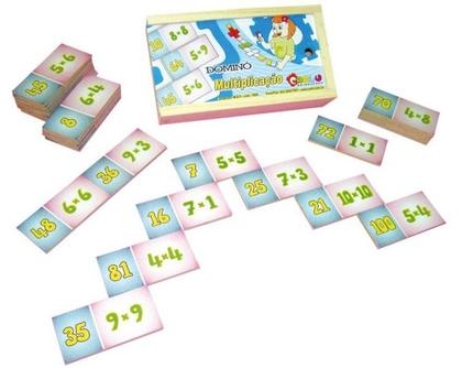 Imagem de Jogo Dominó Multiplicação 28 Peças em MDF 1028 - Carlu - Carlu