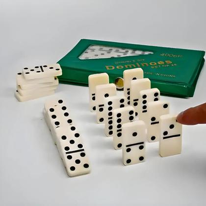 Imagem de Jogo Dominó Osso Profissional Diversão Resistente 28 Peças