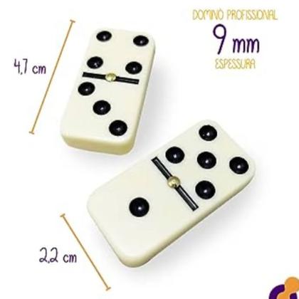 Imagem de Jogo dominó profissional de resina no estojo completo com 28 peças branco