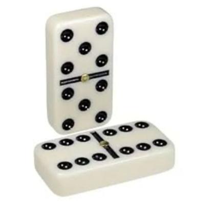 Imagem de Jogo dominó profissional de resina no estojo completo com 28 peças branco