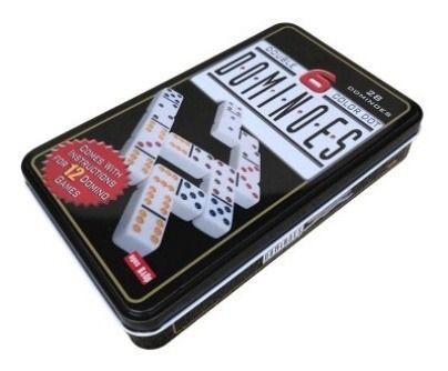 Imagem de Jogo Dominó Profissional Estojo C/ 28 Peças Caixa De Metal