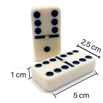 Imagem de Jogo Dominó Profissional Osso Estojo 28 Peças Reforçadas Kit