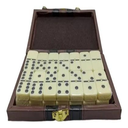 Imagem de Jogo domino profissional osso maleta reforçada luxo com fecho 28 peças