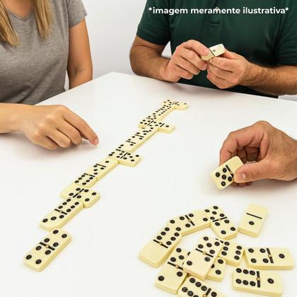 Imagem de Jogo Dominó Tradicional em Resina Profissional com Estojo 28 Peças Uny Home