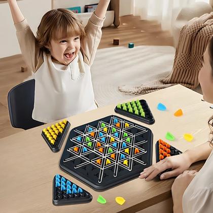 Imagem de Jogo dos Triangulos Xadrez Geométrico Tabuleiro Multijogador Pakitoys Estratégia Raciocínio Lógico Estratégia