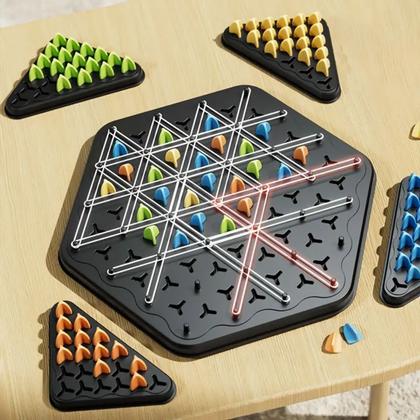 Imagem de Jogo dos Triangulos Xadrez Geométrico Tabuleiro Multijogador Pakitoys Estratégia Raciocínio Lógico Estratégia
