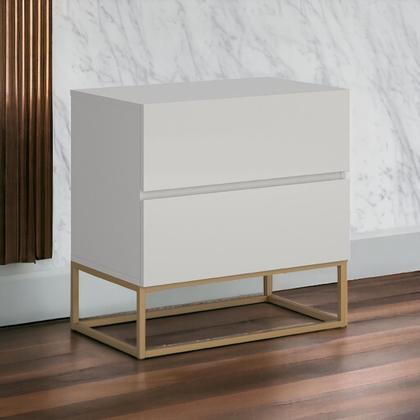 Imagem de Jogo Duas Mesas De Cabeceira Eros Off White Base Dourada
