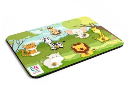 Imagem de Jogo Educativo de Encaixe Safari - 7 peças com pinos - Eduka Brink