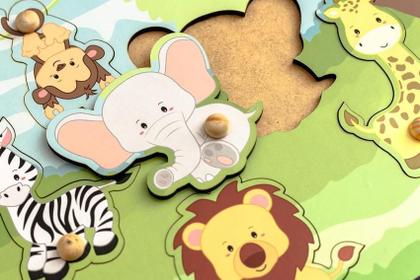 Imagem de Jogo Educativo de Encaixe Safari - 7 peças com pinos - Eduka Brink