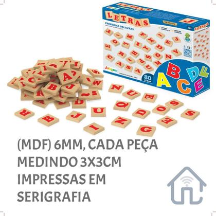 Imagem de Jogo Educativo De Letras Para Alfabetização Em Mdf Junges