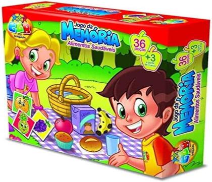 Imagem de Jogo Educativo Infantil Memoria Alimentos Saudáveis 36 Pcs