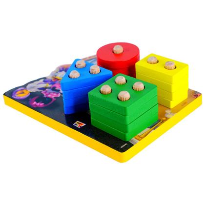 Imagem de Jogo Educativo Minnie Margarida Disney Encaixe Formas MDF