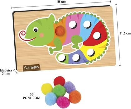 Imagem de Jogo Educativo Pega Pompom Madeira Nig