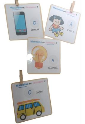 Imagem de Jogo Educativo Substantivos Feminino E Masculino 36 Cartas
