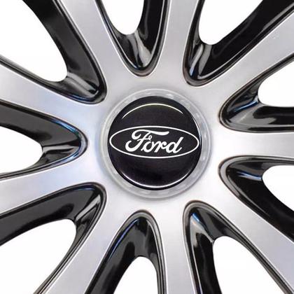 Imagem de Jogo Emblema Calotas Ford Preto Resinado 48mm
