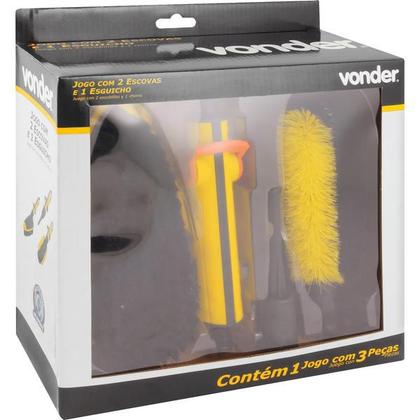 Imagem de Jogo Esguicho e Escovas para Limpeza com Água 3 peças - Vonder