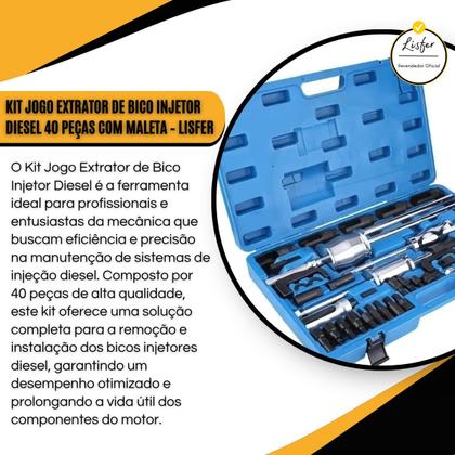 Imagem de Jogo Extrator Bico Injetor Diesel 40 Peças e Maleta - Lisfer