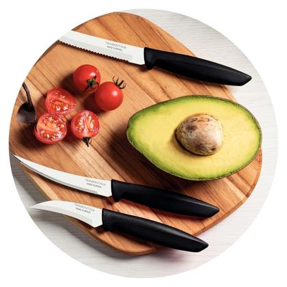 Imagem de Jogo facas tramontina 7 peças preto plenus lâmina aço inox