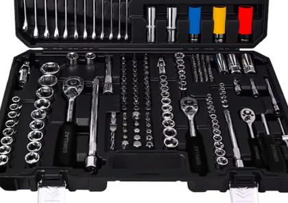 Jogo Ferramentas 222 Peças Bits Soquetes Chaves Com Maleta