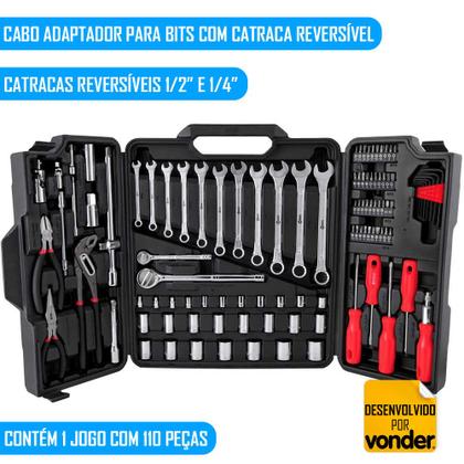 Jogo Ferramentas Com 110 Peças Maleta 954 By Vonder - Nove 54