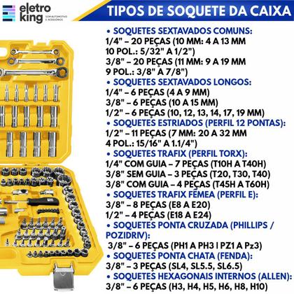 Imagem de Jogo Ferramentas Soquete Bits Chaves 150 Pçs Tramontina Aço