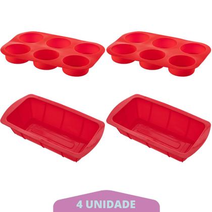 Imagem de Jogo Forma Para Pães + Forma Cupcake Sortida Silicone 2Un