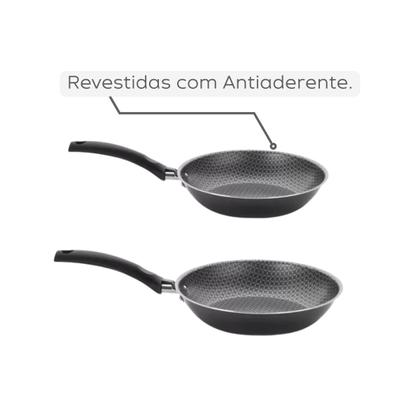 Imagem de Jogo Frigideiras 16cm 20cm com Espátula Linha Essencial Kit