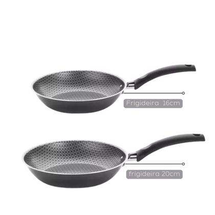 Imagem de Jogo Frigideiras 16cm 20cm com Espátula Linha Essencial Kit