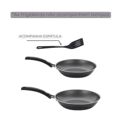 Imagem de Jogo Frigideiras 16cm 20cm com Espátula Linha Essencial Kit