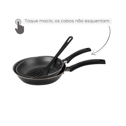 Imagem de Jogo Frigideiras 16cm 20cm com Espátula Linha Essencial Kit