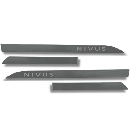 Imagem de Jogo Friso Lateral Nivus Cinza Platinum Ponta Faca Grafia