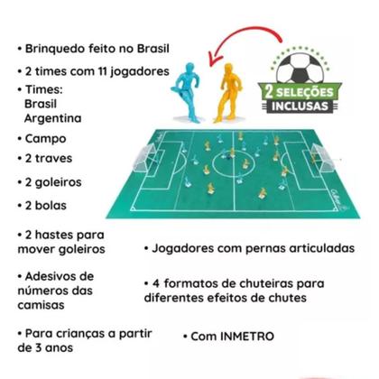 Imagem de Jogo Futebol Club 2 Seleções Brasil X Argentina C/ Campo