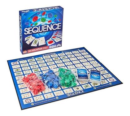 Imagem de Jogo Game Tabuleiro Cartas Diversão Família Sequence Copag