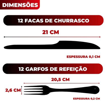 Imagem de Jogo Garfo Faca Colher Inox 48 Peças Conjunto Talheres Restaurante Bufffet Lanchonete 