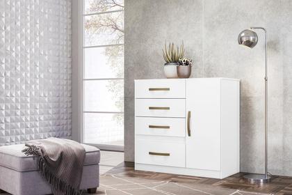 Imagem de Jogo Gaveteiro e Roupeiro Taiti Com Espelho Branco Rosa Azul Lilás