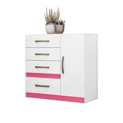 Imagem de Jogo Gaveteiro e Roupeiro Taiti Com Espelho Branco Rosa Azul Lilás