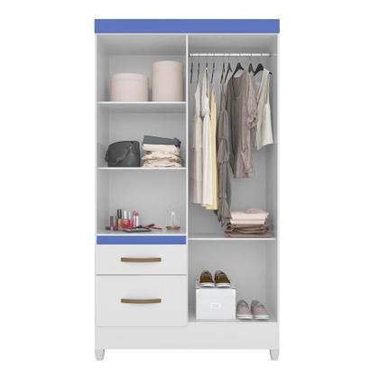 Imagem de Jogo Gaveteiro e Roupeiro Taiti Com Espelho Branco Rosa Azul Lilás