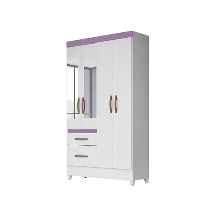 Imagem de Jogo Gaveteiro e Roupeiro Taiti Com Espelho Branco Rosa Azul Lilás