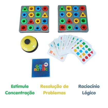 Imagem de Jogo Geometric Tabuleiro De Cores De Formas Geométrica Encaixe