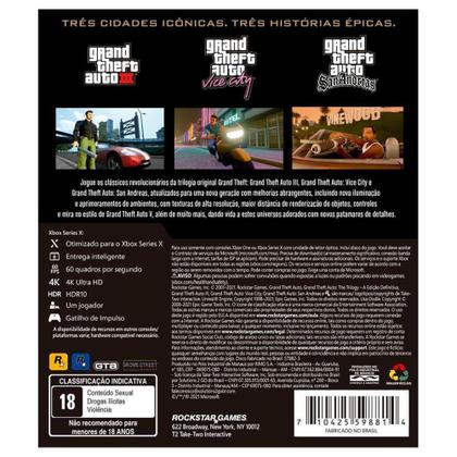 Imagem de Jogo GTA: The Trilogy - The Definitive Edition, Xbox - TAKE-TWO INTERACTIVE
