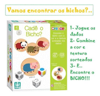 Imagem de Jogo Infantil Didático Cadê O Bicho 27 Pçs - Envio Imediato