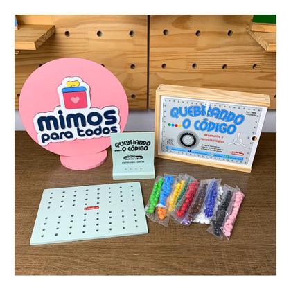 Imagem de Jogo Infantil Quebrando o Código Brinquedos Educativos Madeira Carimbras Criança 7 anos