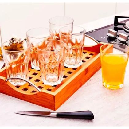 Imagem de Jogo Jantar 12 Peças Com 6 Pratos Fundo + 6 Copos Vidro - Prati Casa