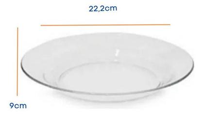 Imagem de Jogo Jantar 12 Peças Pratos Fundos Vidro Liso Resistente