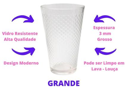 Imagem de Jogo Jantar 12 Peças Pratos Fundos Vidro Liso Resistente