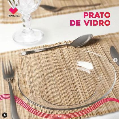 Imagem de Jogo Jantar 12 Peças Pratos Fundos Vidro Liso Resistente