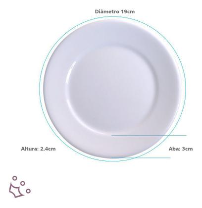 Imagem de Jogo Jantar Chá Branco 30 Peças Porcelana Germer 6 Lugares