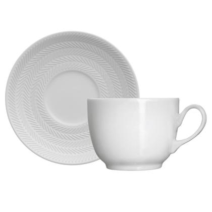 Imagem de Jogo Jantar Chá Café 42 Pçs Branco Chevron Germer Porcelana