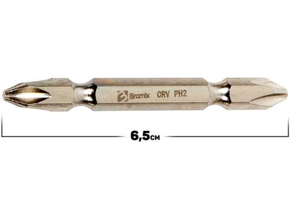 Imagem de Jogo Kit 10 Peças Bits Philips Profissional Duplo 65mm Crv De Aço Cromo Furadeira Parafusadeira Original Bramix